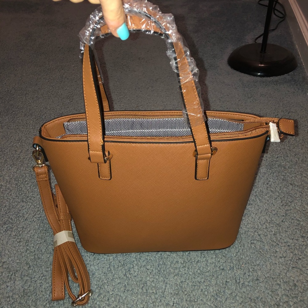 Brown Faux Leather Bag